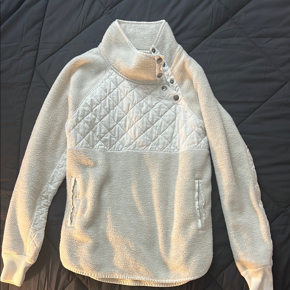 Women's White Quilted Sweater